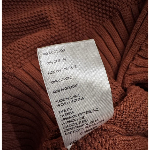 Free People Beach Hailee Cardigan Size L Crisp Cocoa Waffle Knit Button Front - Picture 9 of 10